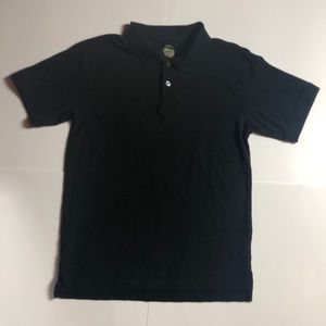 Youth black polo collared short sleeve shirt
